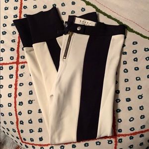 Marni black and cream striped leggings